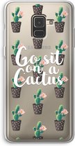 Case Company® - Samsung Galaxy A8 (2018) hoesje - Cactus quote - Soft Cover Telefoonhoesje - Bescherming aan alle Kanten en Schermrand