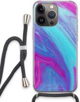 Case Company® - iPhone 13 Pro hoesje met Koord - Zweverige regenboog - Telefoonhoesje met Zwart Koord - Extra Bescherming aan alle Kanten en Over de Schermrand