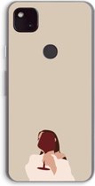 Case Company® - Google Pixel 4a 5G hoesje - I drink wine - Soft Cover Telefoonhoesje - Bescherming aan alle Kanten en Schermrand