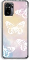 Case Company® - Xiaomi Redmi Note 10 Pro hoesje - White butterfly - Soft Cover Telefoonhoesje - Bescherming aan alle Kanten en Schermrand