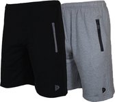 Lot de 2 shorts de jogging Donnay - Shorts de sport - Homme - Taille S - Noir/Argent-chiné