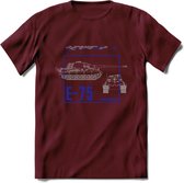 E75 leger T-Shirt | Unisex Army Tank Kleding | Dames / Heren Tanks ww2 shirt | Blueprint | Grappig bouwpakket Cadeau - Burgundy - L