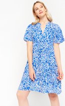 LOLALIZA A-lijn jurk met print - Blauw - Maat 46