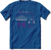 T32 Heavy tank leger T-Shirt | Unisex Army Tank Kleding | Dames / Heren Tanks ww2 shirt | Blueprint | Grappig bouwpakket Cadeau - Donker Blauw - S