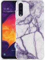 Galaxy A50 Hoesje Wit Paars Marmer - Designed by Cazy