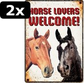 2x - WAAKBORD HORSE LOVERS 21X15CM