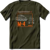 M4 Sherman leger T-Shirt | Unisex Army Tank Kleding | Dames / Heren Tanks ww2 shirt | Blueprint | Grappig bouwpakket Cadeau - Leger Groen - M