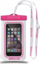 waterdichte smartphone beschermhoes wit/roze 5,7 inch