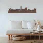 Skyline Zwolle Detail Notenhout 130cm Wanddecoratie Voor Aan De Muur City Shapes