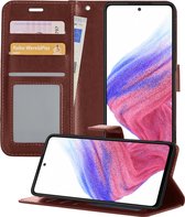 Samsung A53 Hoesje Book Case Hoes - Samsung Galaxy A53 Case Hoesje Portemonnee Cover - Samsung A53 Hoes Wallet Case Hoesje - Bruin