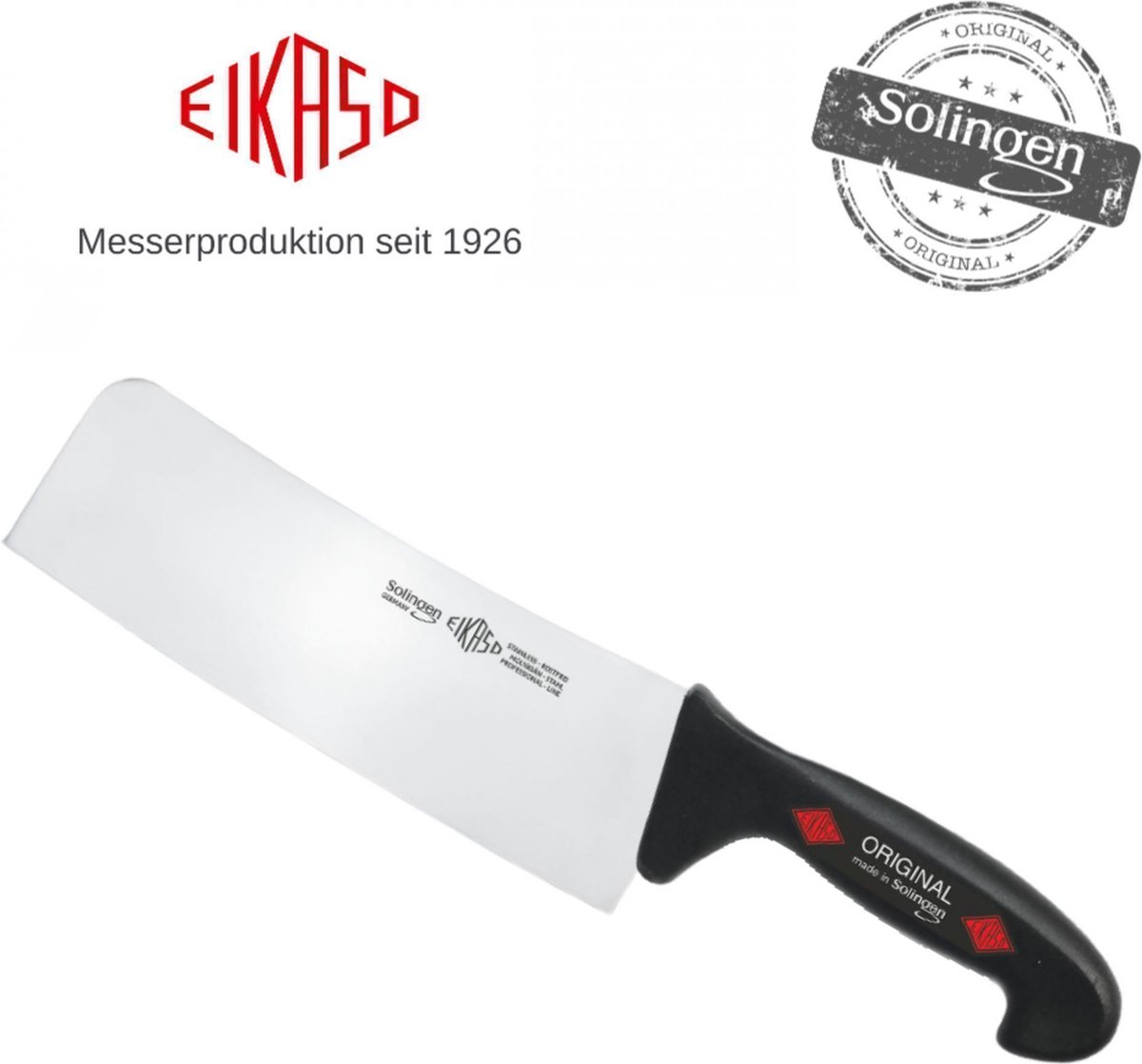 Eikaso Solingen Chinees Koksmes – 20 cm Lemmet – Semi Flexibel – Ergonomisch Handvat