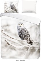 Good Morning Snowy Owl - Flanel - Dekbedovertrek - Lits-jumeaux - 240x200/220 cm - Wit