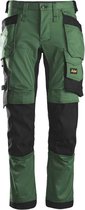 Snickers 6241 AllroundWork, Pantalon de travail extensible avec poches holster - Vert forêt/ Zwart - 52