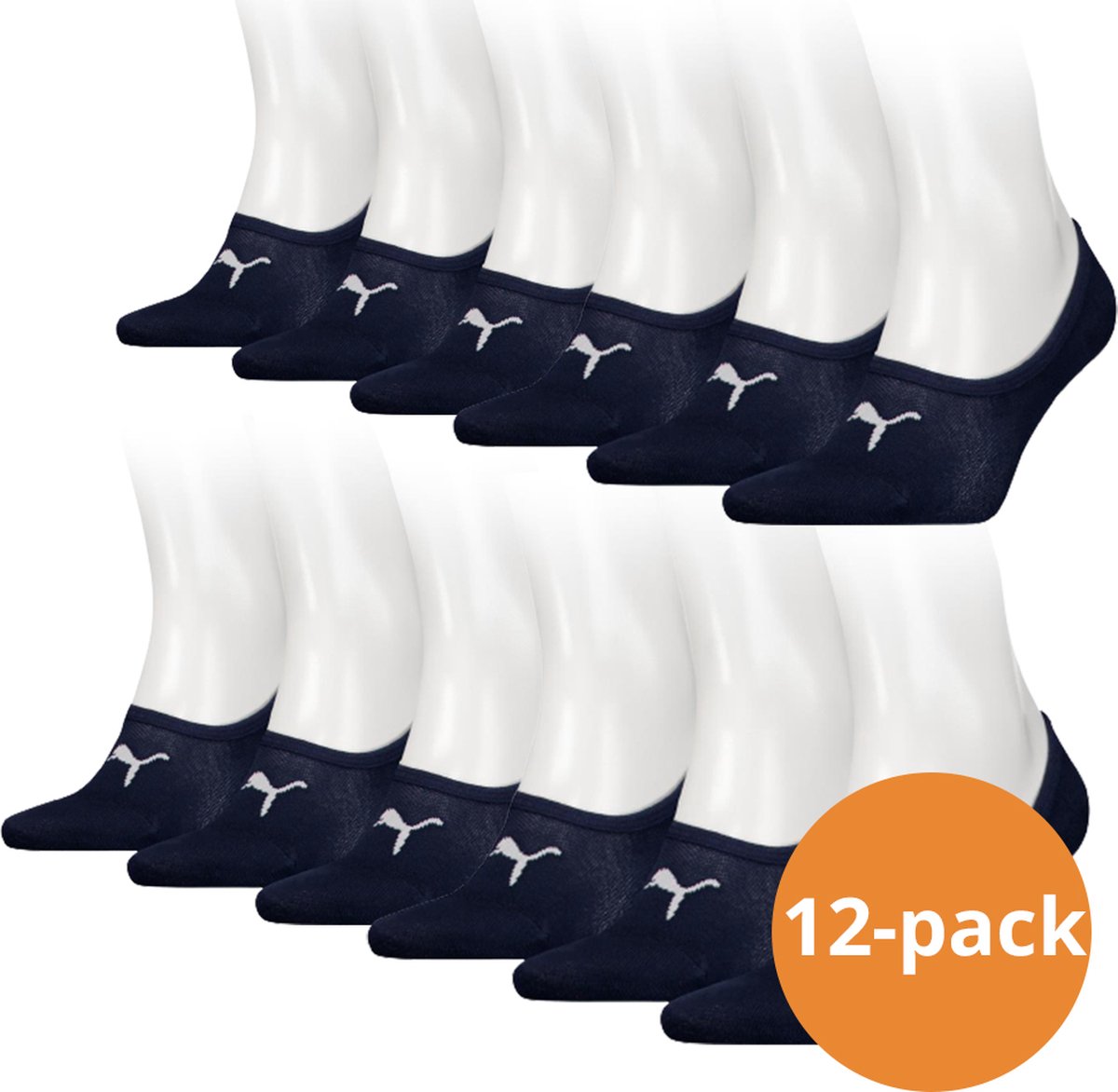 Puma Footies 12 paar Unisex Invisible Sokken Blauw