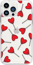 Fooncase Hoesje Geschikt voor iPhone 13 Pro Max - Shockproof Case - Back Cover / Soft Case - Love Pop
