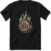 Beercap forever | Feest kado T-Shirt heren - dames | Olijf groen | Perfect drank cadeau shirt |Grappige bier spreuken - zinnen - teksten