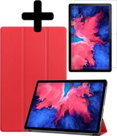 Hoes Geschikt voor Lenovo Tab P11 Hoes Luxe Hoesje Book Case Met Screenprotector - Hoesje Geschikt voor Lenovo Tab P11 Hoes Cover - Rood