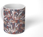 Mok - Koffiemok - Korenbloem - Patroon - Bruin - Mokken - 350 ML - Beker - Koffiemokken - Theemok