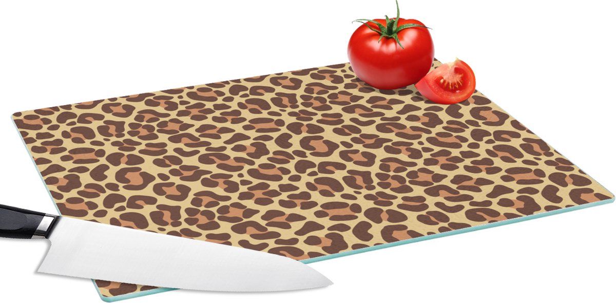 Glazen Snijplank - 39x28 - Patroon - Luipaard - Vacht - Snijplanken Glas