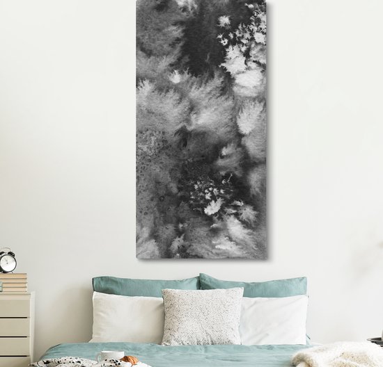 Toile Peinture Béton - Peinture - Zwart - 80x160 cm - Décoration murale