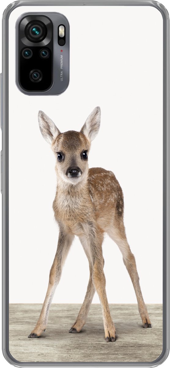 Telefoonhoesje Geschikt voor Xiaomi Geschikt voor Redmi Note 10 Pro hoesje - Hert - Baby hert - Dieren - Meisjes - Jongens - Kinderen - Siliconen Telefoonhoesje Telefoonhoesje