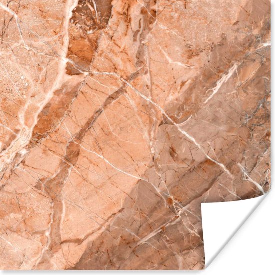 Affiche Oranje - Wit - Granit - Rochers - 50x50 cm