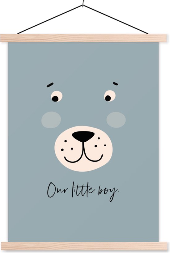 Posterhanger incl. Poster - Schoolplaat - Quotes - Baby - Our little boy - Spreuken - Kids - Kinderen - Jongens - 120x160 cm - Blanke latten