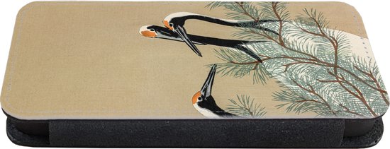 Étui pour téléphone iPhone 12 Bookcase - Feuilles - Grue - Animaux - Scandinave - Japon - Avec poches - Étui portefeuille avec fermeture magnétique