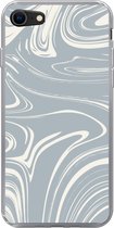 Geschikt voor iPhone SE 2020 hoesje - Marmer print - Geel - Patronen - Siliconen Telefoonhoesje