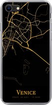 Geschikt voor iPhone 7 hoesje - Venetië - Kaart - Goud - Siliconen Telefoonhoesje