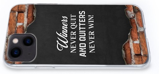Coque pour iPhone 13 - Les gagnants n'abandonnent jamais et les lâcheurs ne gagnent jamais - Proverbes - Citations - Coque de téléphone en Siliconen