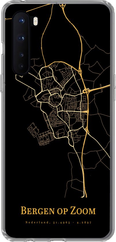 OnePlus Nord - Montagnes op Zoom - Carte - Or - Coque de téléphone en Siliconen