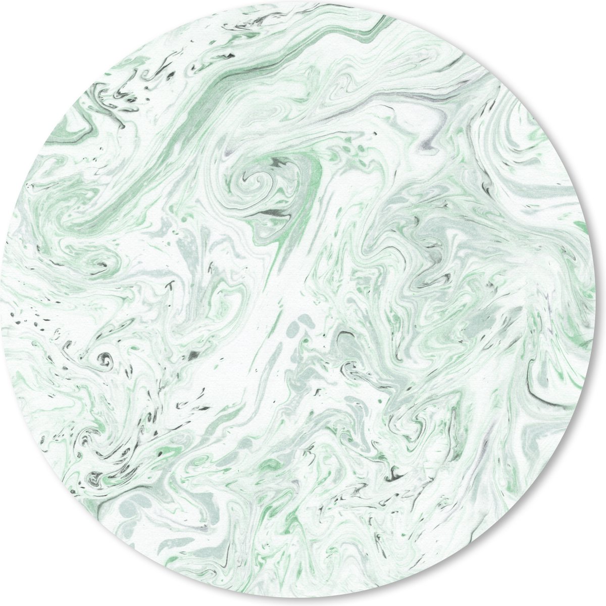 Muismat rond 40x40 cm - Mousepad Marmer - Groen - Patroon - Ronde muismatten