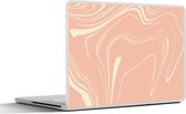 Laptop sticker - 11.6 inch - Marmer - Roze - Lijn - 30x21cm - Laptopstickers - Laptop skin - Cover