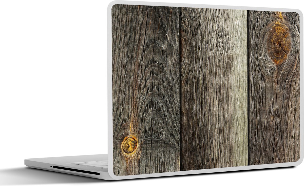 Laptop sticker - 17.3 inch - Roest print - Plank - Hout - Industrieel - 40x30cm - Laptopstickers - Laptop skin - Cover