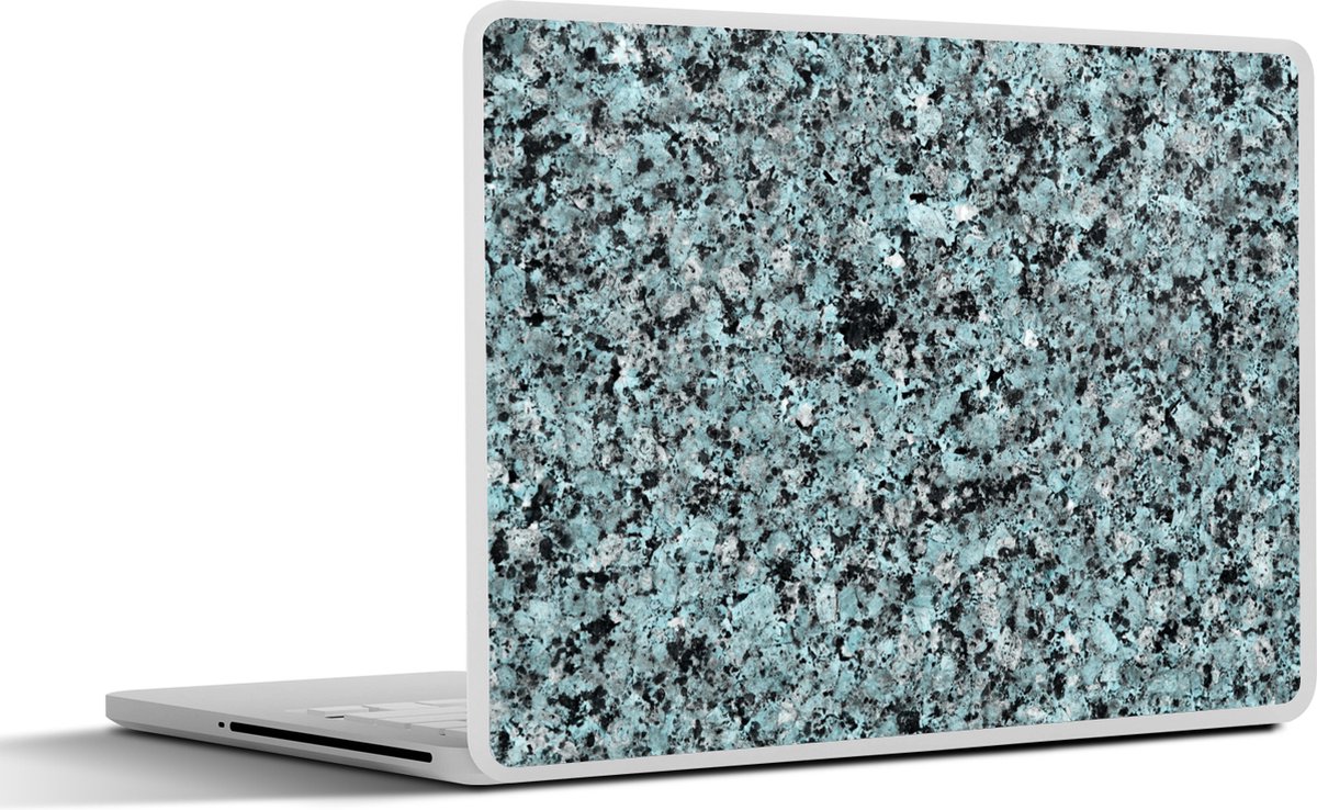 Laptop sticker - 17.3 inch - Graniet print - Steen - Blauw - Zwart - 40x30cm - Laptopstickers - Laptop skin - Cover