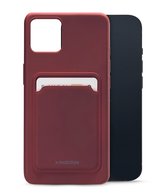 Mobilize Rubber Gelly Card Telefoonhoesje geschikt voor Apple iPhone 13 Hoesje Flexibel TPU Backcover met Pasjeshouder - Bordeaux