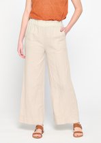 LOLALIZA Linnen broek - Beige - Maat 48