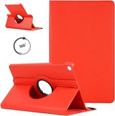 LuxeBass Hoesje geschikt voor Samsung Galaxy Tab A 10.1 inch 2019 SM T510 T515 Draaibaar Hoesje - rood