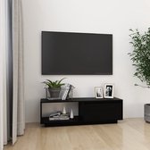 Tv-meubel 110x30x33,5 cm massief grenenhout zwart