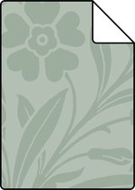 Proefstaal ESTAhome behangpapier bloemen vergrijsd mintgroen - 139295 - 26,5 x 21 cm