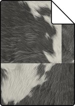Proefstaal Origin Wallcoverings behang koeienhuid-look zwart wit - 347805 - 26,5 x 21 cm