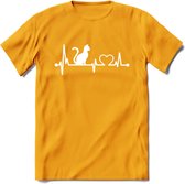 Cat Beat - Katten T-Shirt Kleding Cadeau | Dames - Heren - Unisex | Kat / Dieren shirt | Grappig Verjaardag kado | Tshirt Met Print | - Geel - XXL