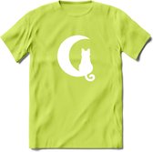 Nacht Wacht - Katten T-Shirt Kleding Cadeau | Dames - Heren - Unisex | Kat / Dieren shirt | Grappig Verjaardag kado | Tshirt Met Print | - Groen - S