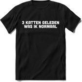 3 Katten Geleden - Katten T-Shirt Kleding Cadeau | Dames - Heren - Unisex | Kat / Dieren shirt | Grappig Verjaardag kado | Tshirt Met Print | - Zwart - 3XL