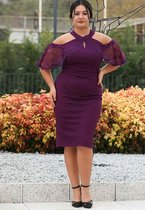 HASVEL- Purple dress- Paarse  Jurk-- Groote maat jurk- maat 48-Galajurk-Avondjurk