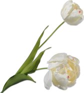 Silk-ka Kunstbloem-Zijden Bloem-Tulp Steel Zijde Creme 59 cm Voordeelaanbod per 2 stuks