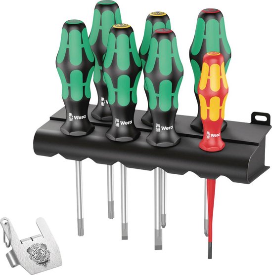 Wera 138710 Kraftform/7 Heavy Metal Schraubendreher-Set – 7-teilig, Inkl. Schlüsselanhänger & Flaschenöffner