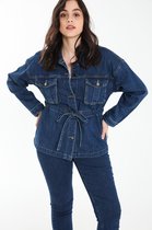 Cassis Dames Jeansjasje met een striklint op de taille - Jas - Maat 36