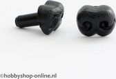 Veiligheidsneus zwart 10 mm 2 stuks